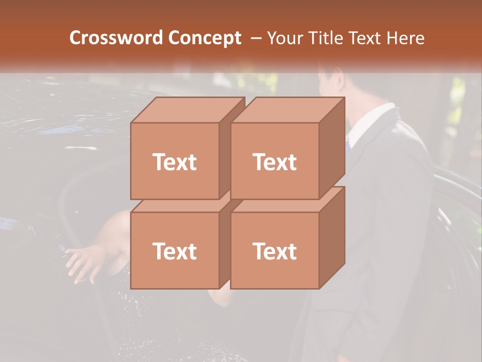 A Man In A Suit Shaking Hands With A Woman In A Car PowerPoint Template
