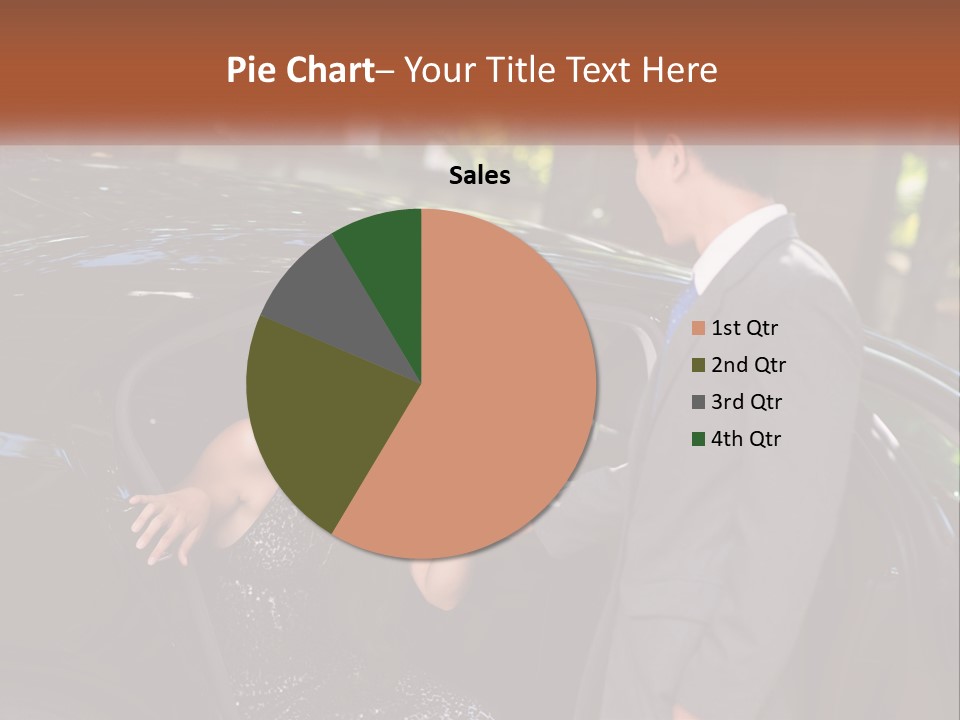 A Man In A Suit Shaking Hands With A Woman In A Car PowerPoint Template