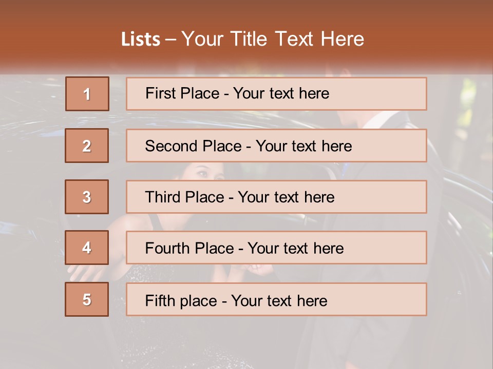 A Man In A Suit Shaking Hands With A Woman In A Car PowerPoint Template