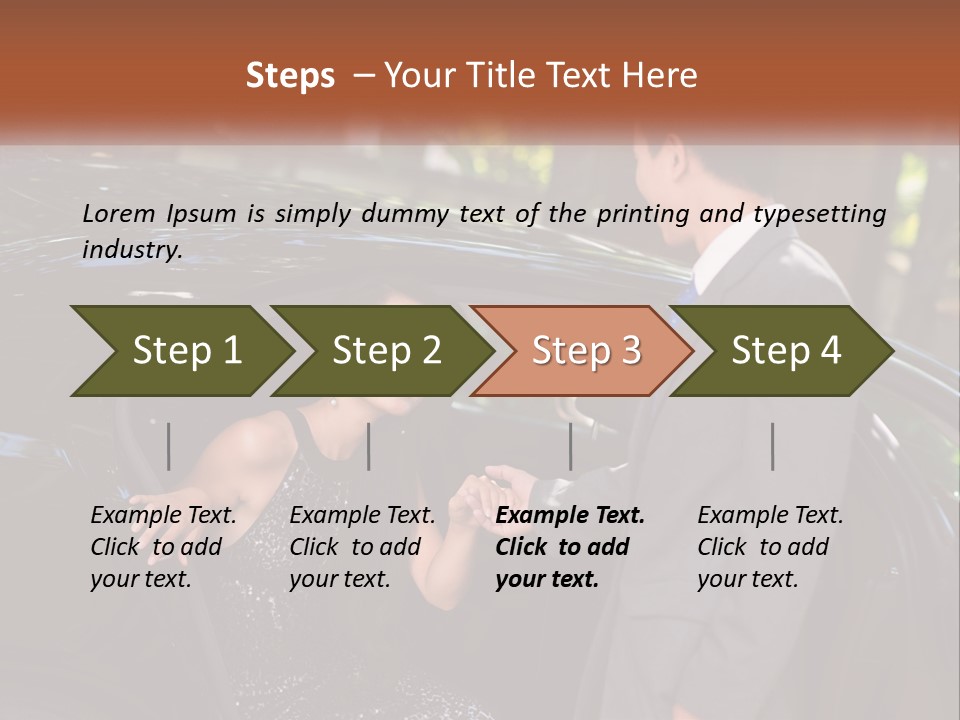 A Man In A Suit Shaking Hands With A Woman In A Car PowerPoint Template