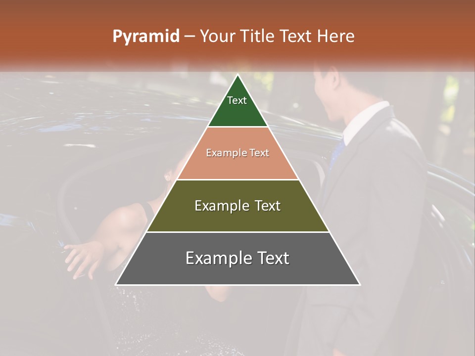 A Man In A Suit Shaking Hands With A Woman In A Car PowerPoint Template