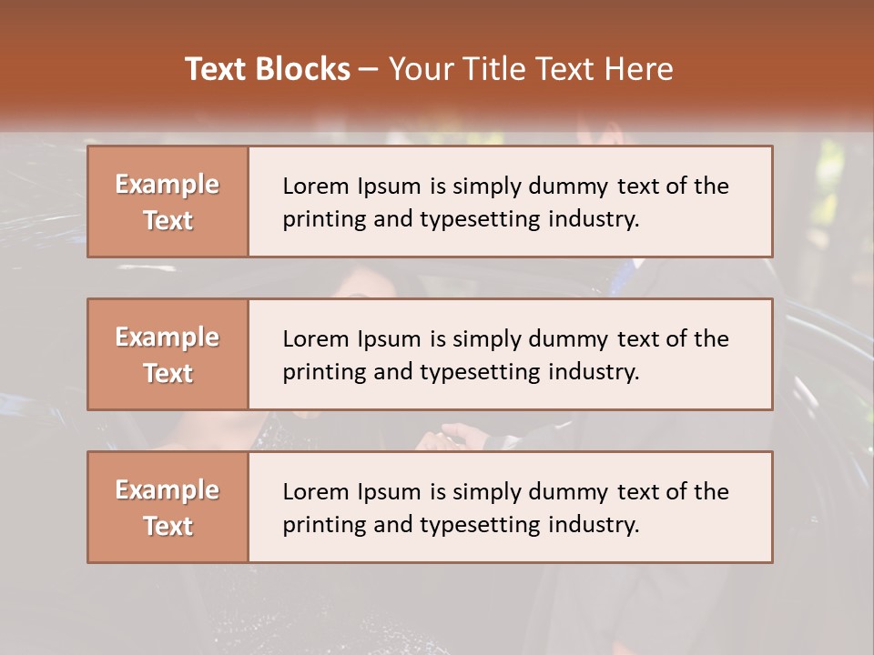 A Man In A Suit Shaking Hands With A Woman In A Car PowerPoint Template