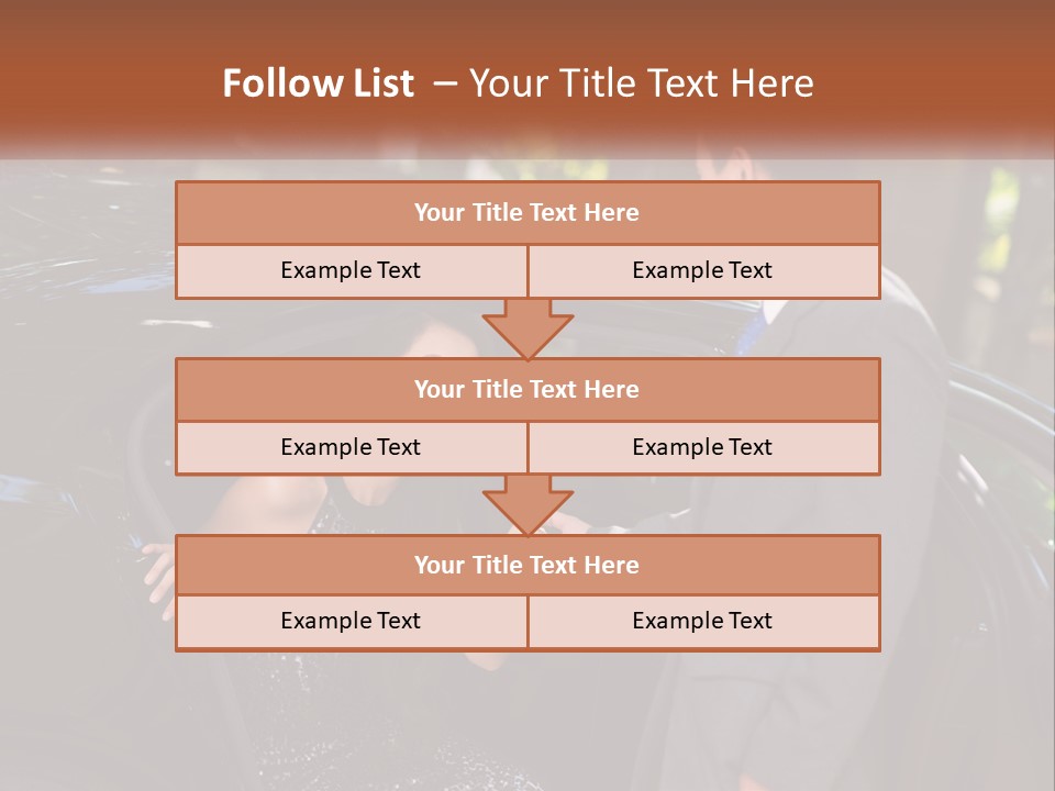 A Man In A Suit Shaking Hands With A Woman In A Car PowerPoint Template