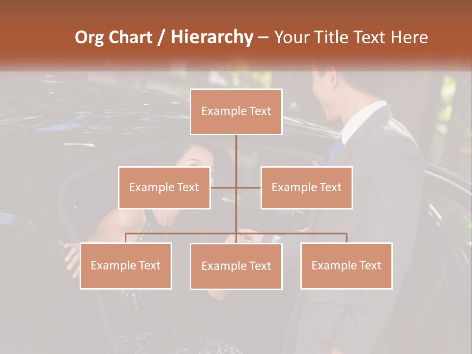 A Man In A Suit Shaking Hands With A Woman In A Car PowerPoint Template