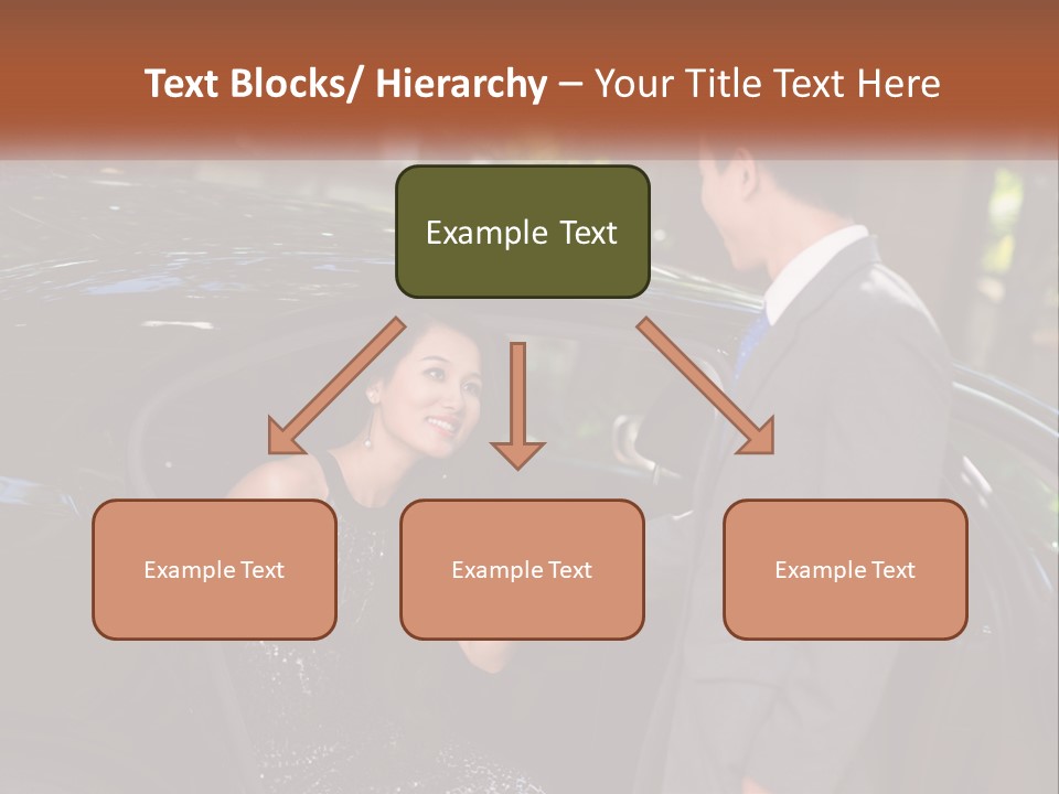 A Man In A Suit Shaking Hands With A Woman In A Car PowerPoint Template