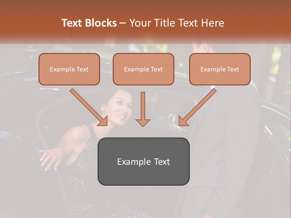A Man In A Suit Shaking Hands With A Woman In A Car PowerPoint Template