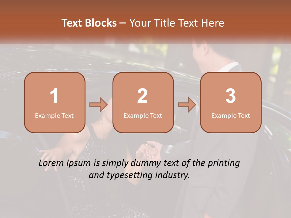 A Man In A Suit Shaking Hands With A Woman In A Car PowerPoint Template