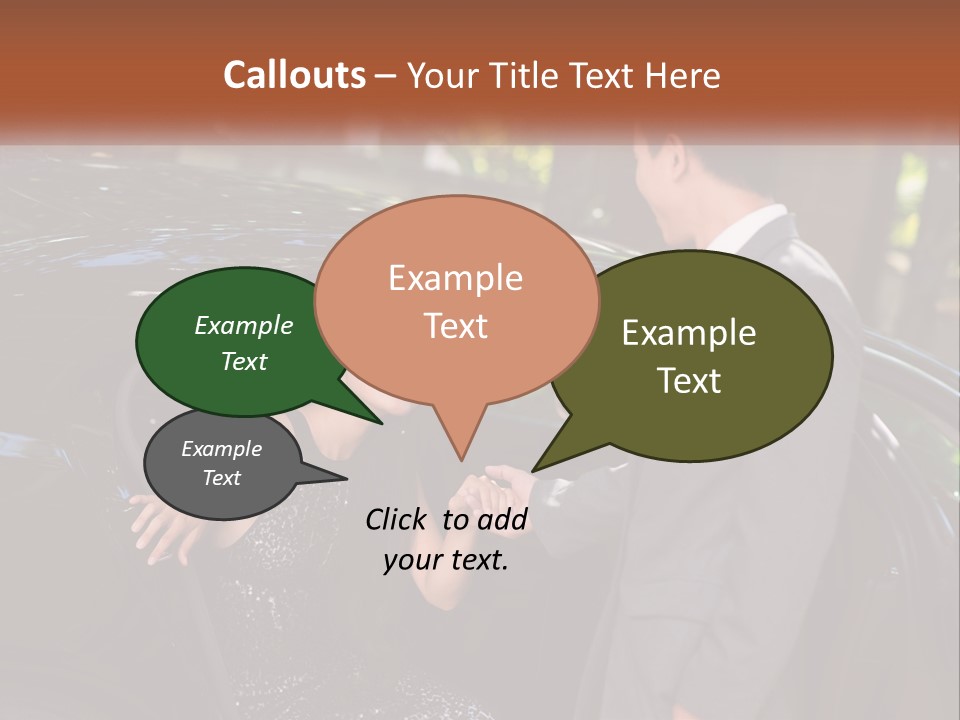 A Man In A Suit Shaking Hands With A Woman In A Car PowerPoint Template