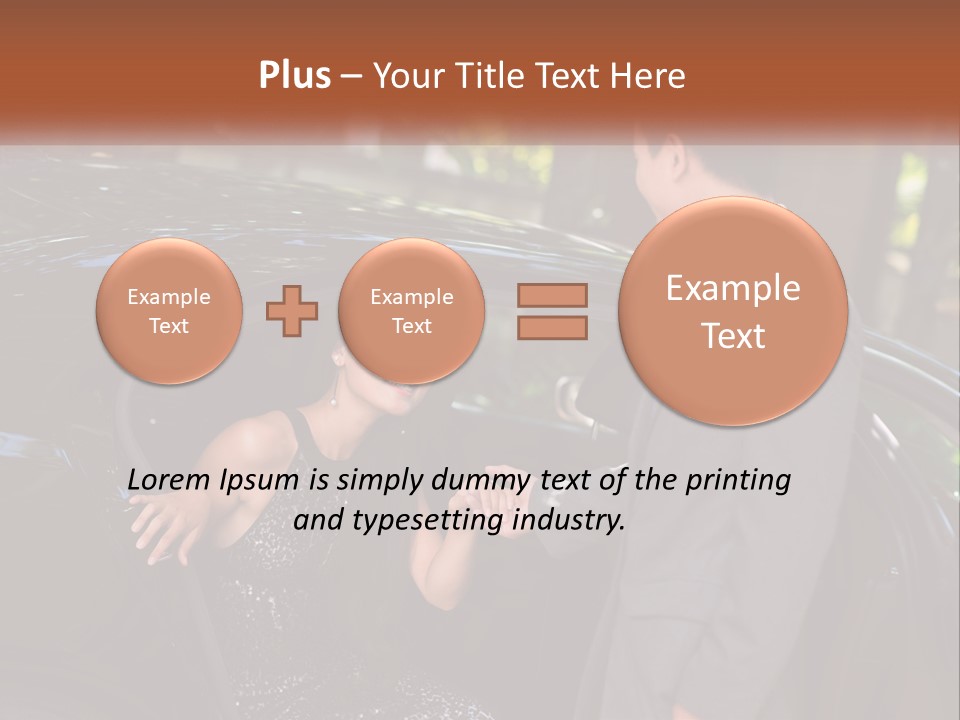 A Man In A Suit Shaking Hands With A Woman In A Car PowerPoint Template