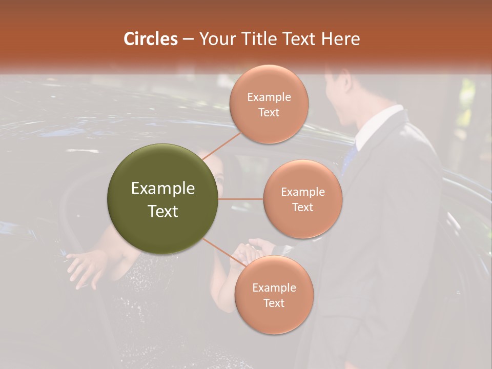 A Man In A Suit Shaking Hands With A Woman In A Car PowerPoint Template