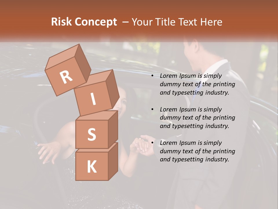 A Man In A Suit Shaking Hands With A Woman In A Car PowerPoint Template