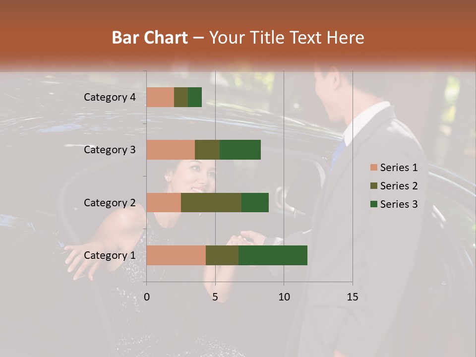 A Man In A Suit Shaking Hands With A Woman In A Car PowerPoint Template