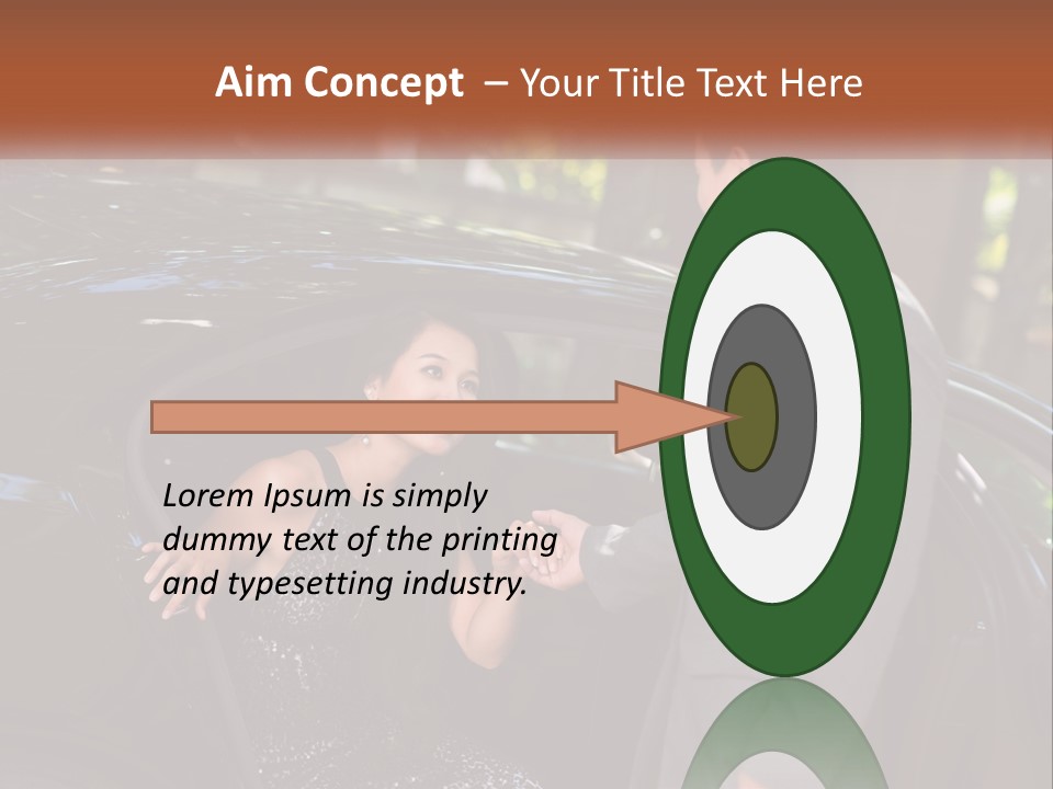 A Man In A Suit Shaking Hands With A Woman In A Car PowerPoint Template