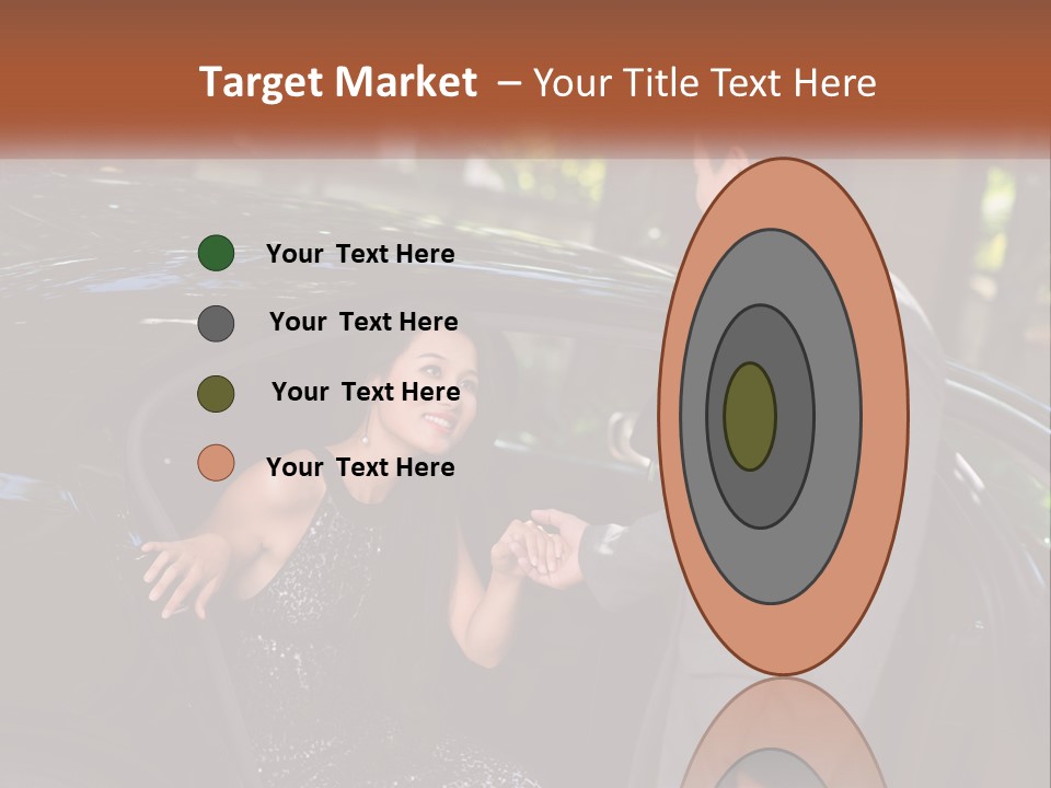 A Man In A Suit Shaking Hands With A Woman In A Car PowerPoint Template