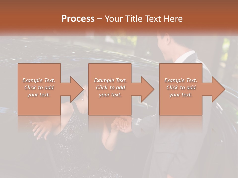 A Man In A Suit Shaking Hands With A Woman In A Car PowerPoint Template