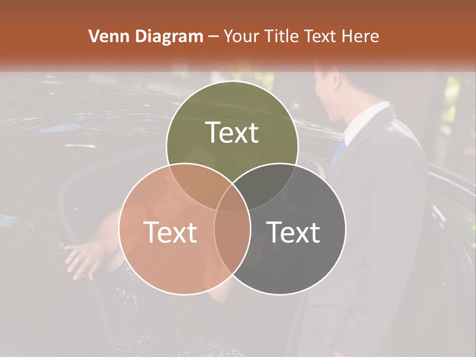 A Man In A Suit Shaking Hands With A Woman In A Car PowerPoint Template