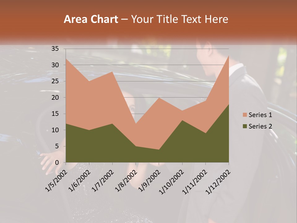 A Man In A Suit Shaking Hands With A Woman In A Car PowerPoint Template