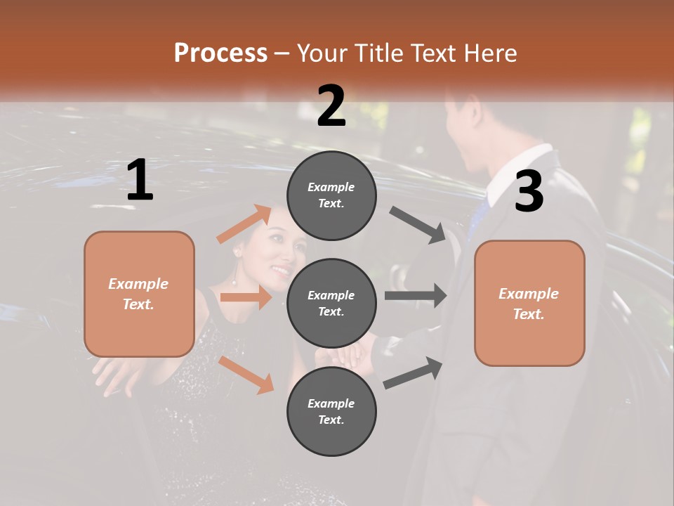 A Man In A Suit Shaking Hands With A Woman In A Car PowerPoint Template