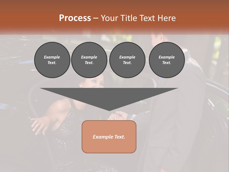 A Man In A Suit Shaking Hands With A Woman In A Car PowerPoint Template