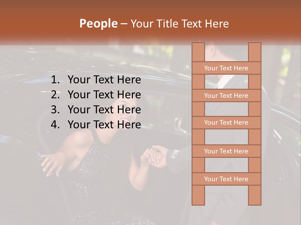 A Man In A Suit Shaking Hands With A Woman In A Car PowerPoint Template