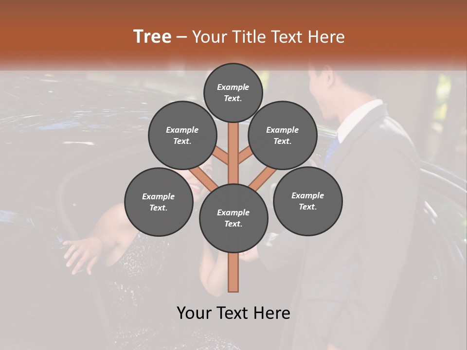 A Man In A Suit Shaking Hands With A Woman In A Car PowerPoint Template