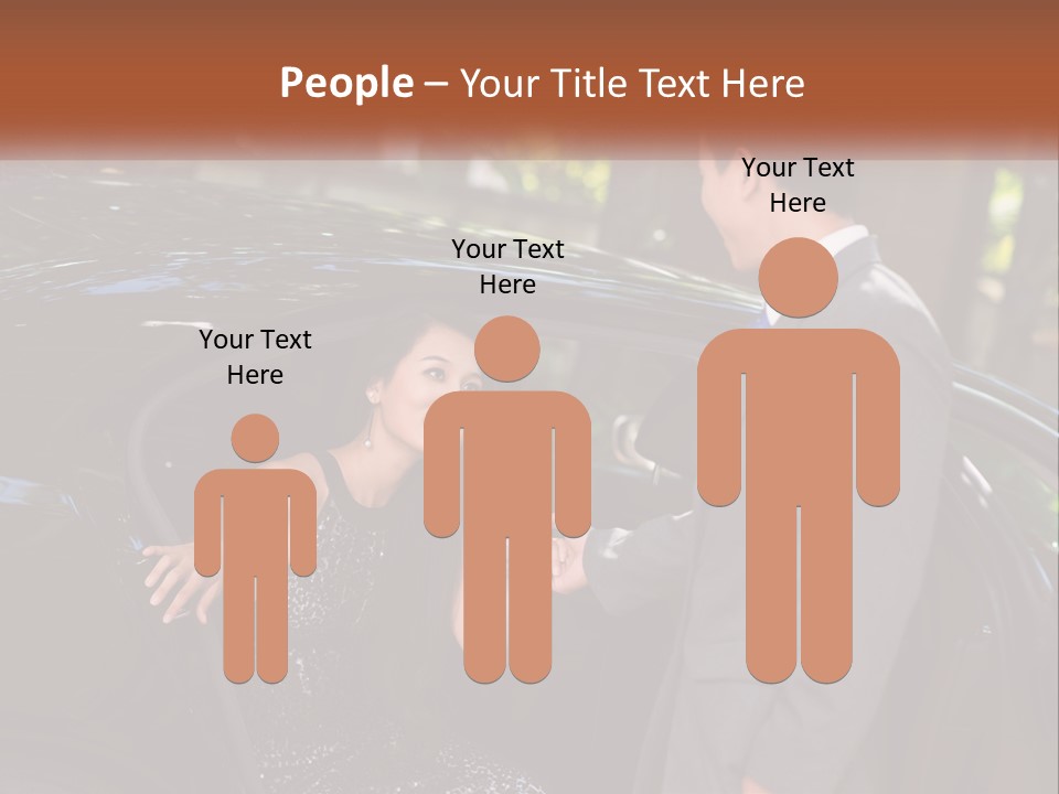 A Man In A Suit Shaking Hands With A Woman In A Car PowerPoint Template