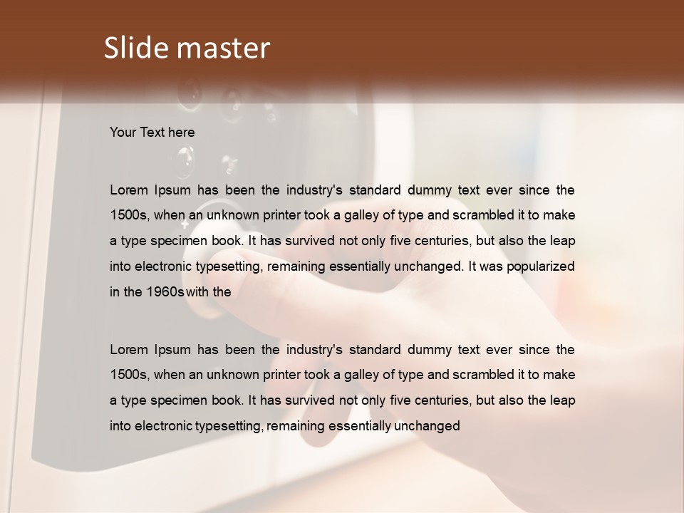 A Person Pressing Buttons On A Microwave PowerPoint Template