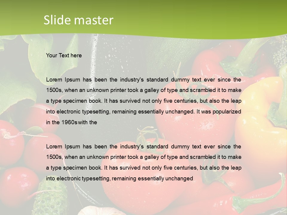 A Bunch Of Different Types Of Vegetables On A Table PowerPoint Template