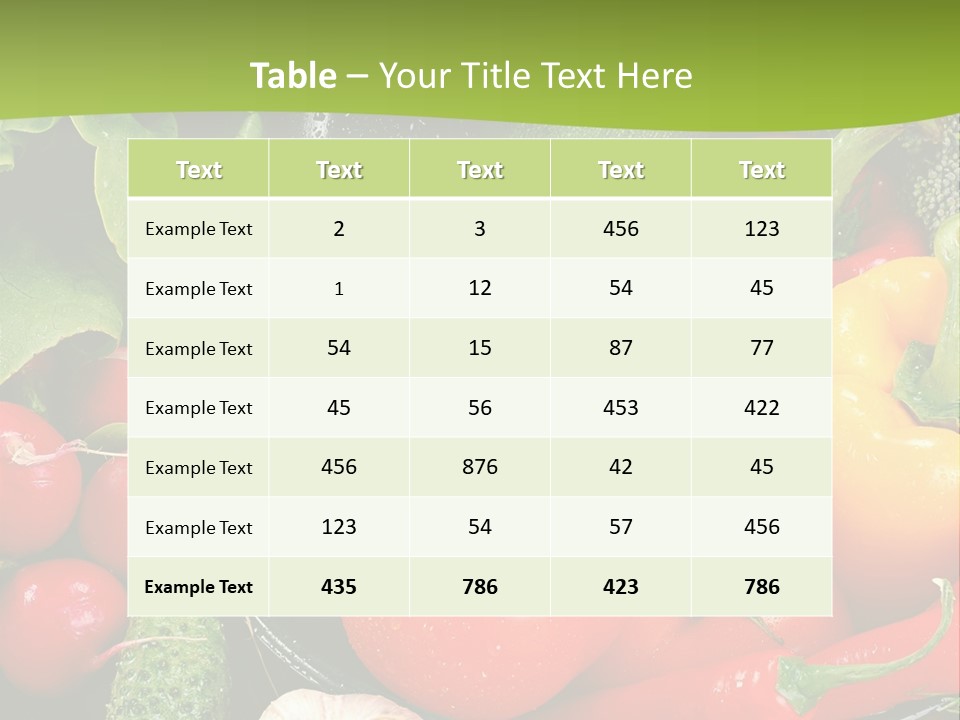 A Bunch Of Different Types Of Vegetables On A Table PowerPoint Template