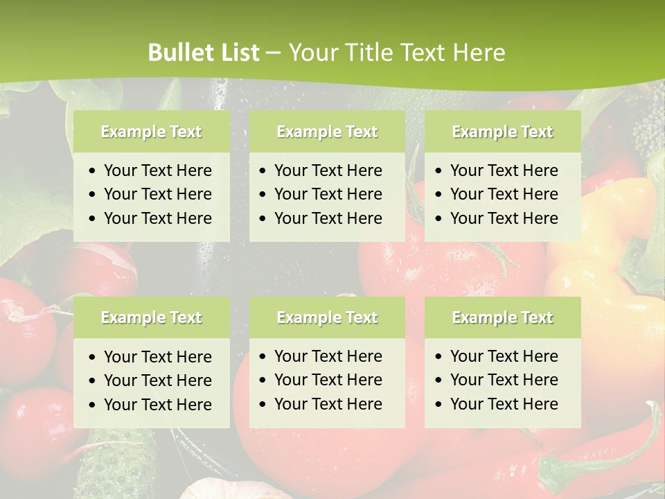 A Bunch Of Different Types Of Vegetables On A Table PowerPoint Template