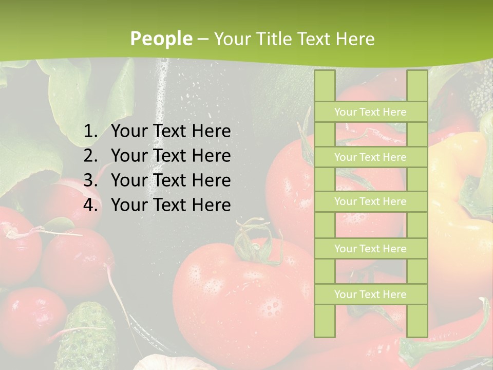 A Bunch Of Different Types Of Vegetables On A Table PowerPoint Template