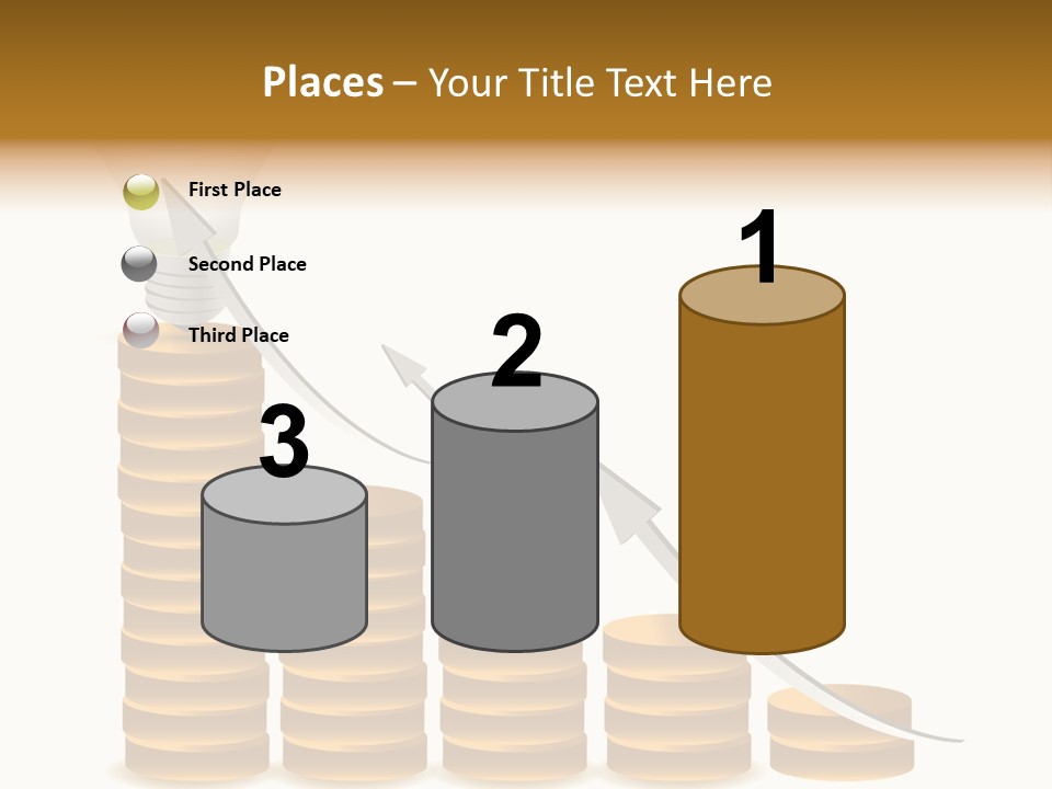 A Light Bulb Sitting On Top Of Stacks Of Coins PowerPoint Template