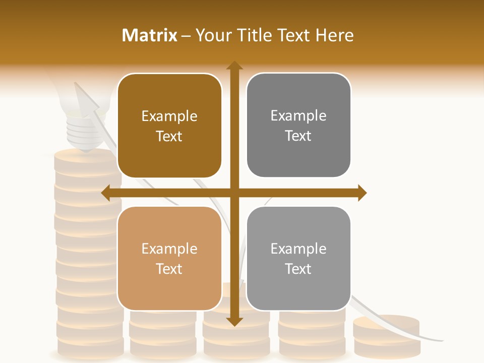A Light Bulb Sitting On Top Of Stacks Of Coins PowerPoint Template