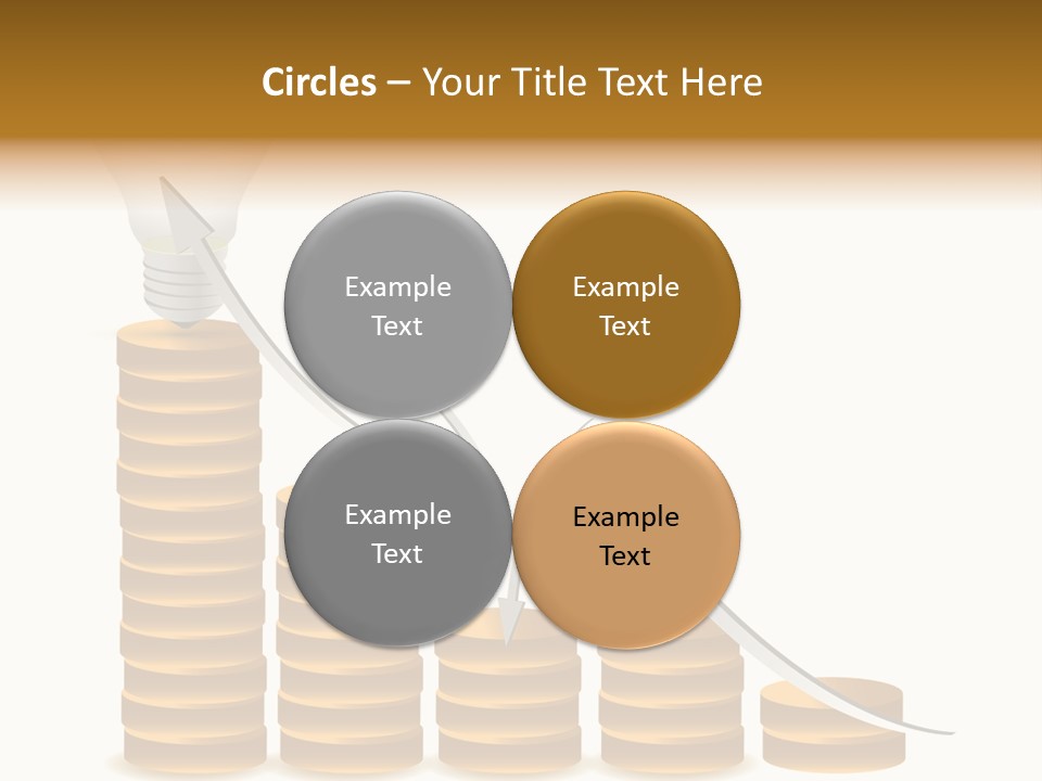 A Light Bulb Sitting On Top Of Stacks Of Coins PowerPoint Template