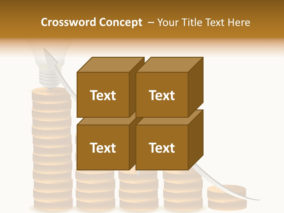 A Light Bulb Sitting On Top Of Stacks Of Coins PowerPoint Template