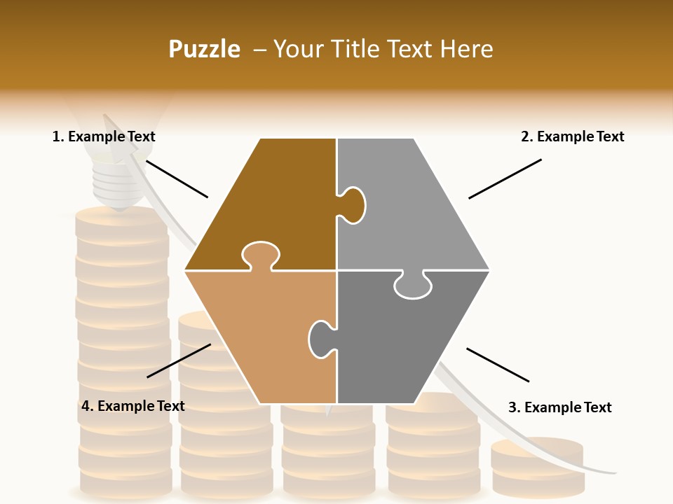 A Light Bulb Sitting On Top Of Stacks Of Coins PowerPoint Template