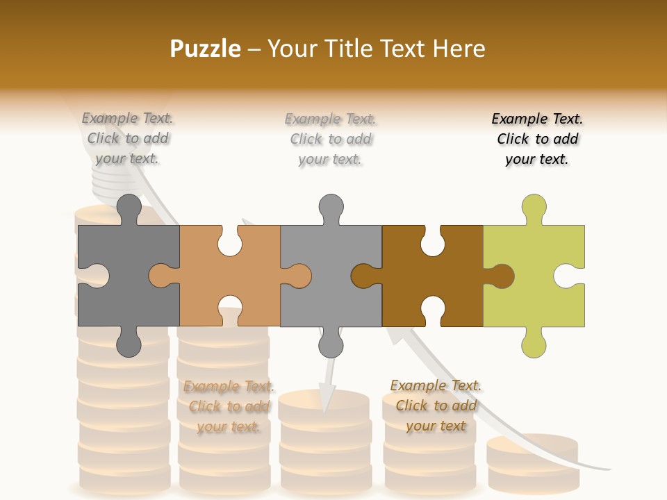 A Light Bulb Sitting On Top Of Stacks Of Coins PowerPoint Template