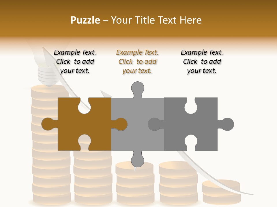 A Light Bulb Sitting On Top Of Stacks Of Coins PowerPoint Template