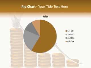 A Light Bulb Sitting On Top Of Stacks Of Coins PowerPoint Template