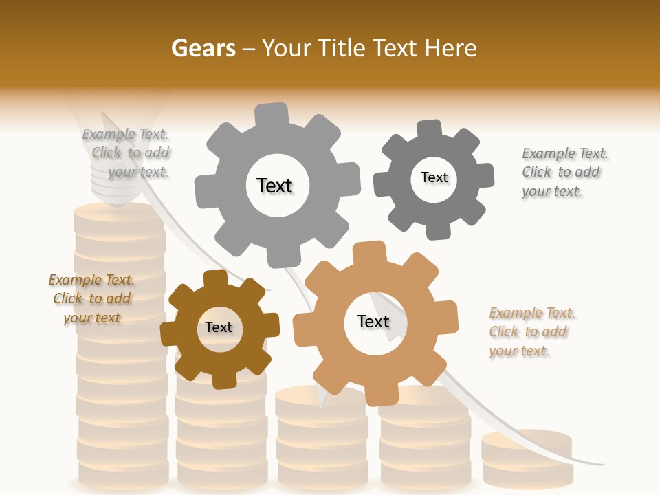 A Light Bulb Sitting On Top Of Stacks Of Coins PowerPoint Template