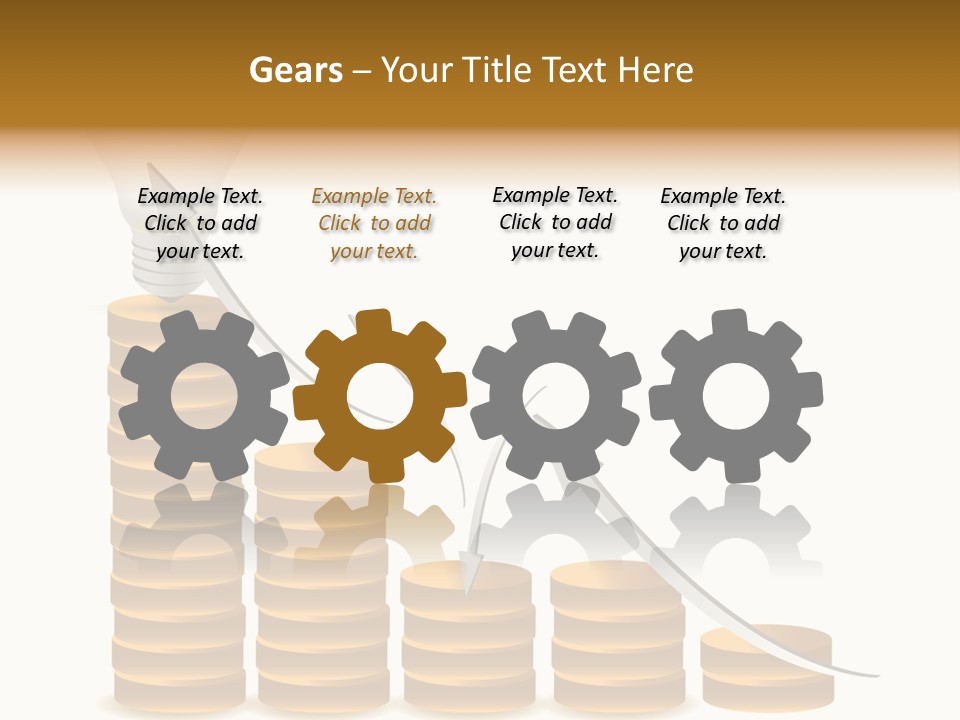 A Light Bulb Sitting On Top Of Stacks Of Coins PowerPoint Template