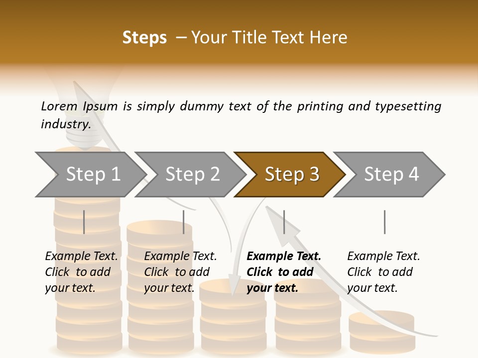 A Light Bulb Sitting On Top Of Stacks Of Coins PowerPoint Template