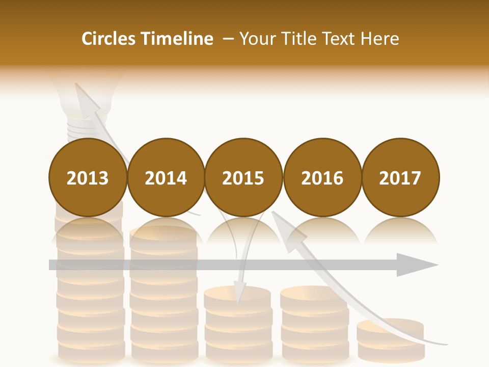 A Light Bulb Sitting On Top Of Stacks Of Coins PowerPoint Template