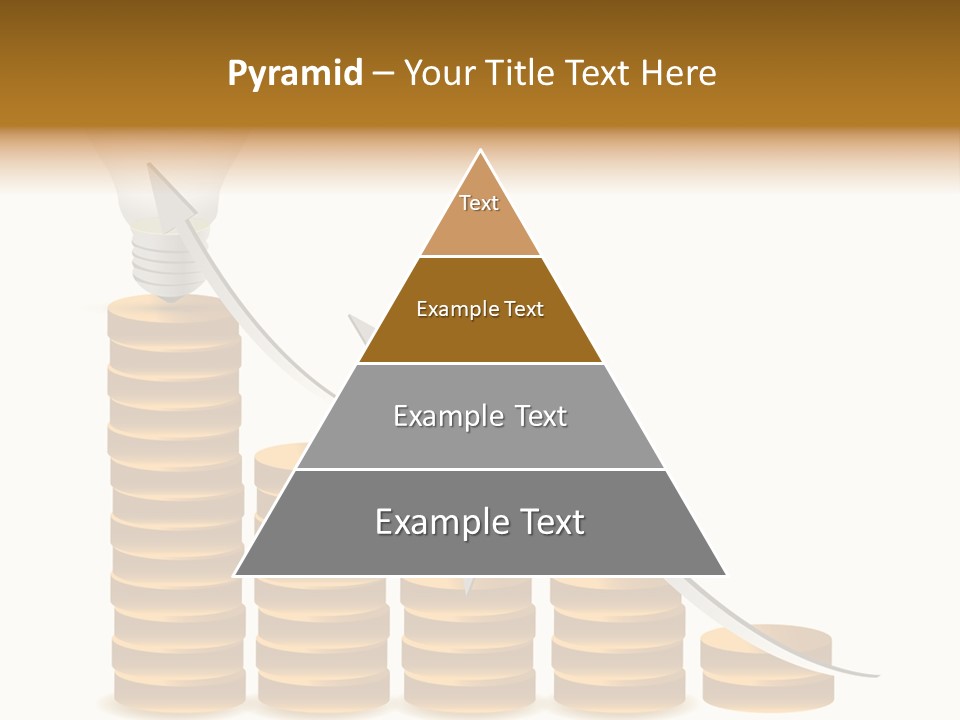 A Light Bulb Sitting On Top Of Stacks Of Coins PowerPoint Template