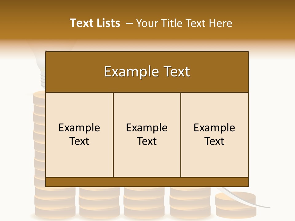 A Light Bulb Sitting On Top Of Stacks Of Coins PowerPoint Template