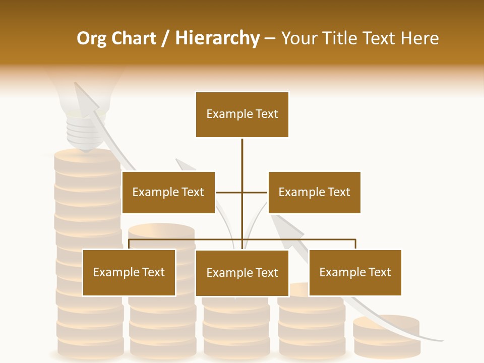 A Light Bulb Sitting On Top Of Stacks Of Coins PowerPoint Template