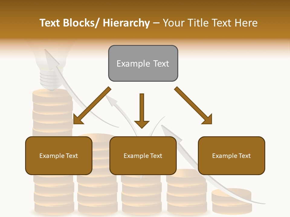 A Light Bulb Sitting On Top Of Stacks Of Coins PowerPoint Template