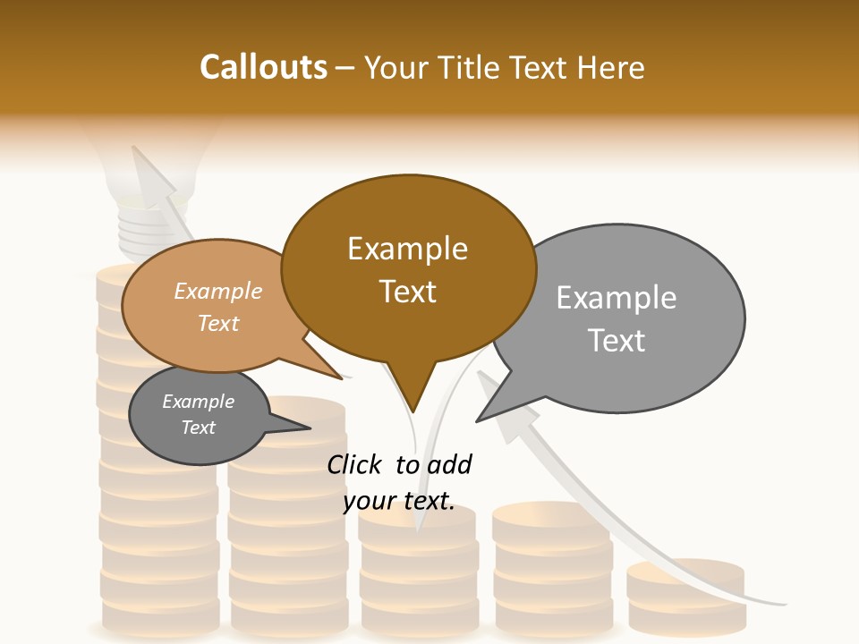 A Light Bulb Sitting On Top Of Stacks Of Coins PowerPoint Template
