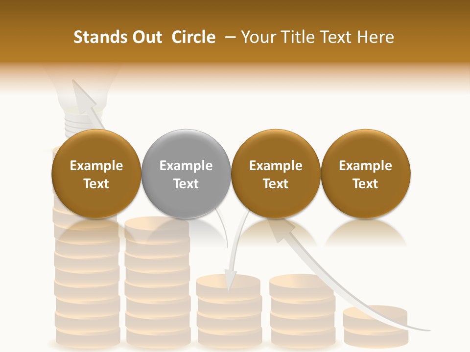 A Light Bulb Sitting On Top Of Stacks Of Coins PowerPoint Template