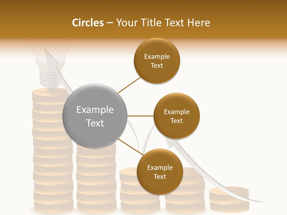 A Light Bulb Sitting On Top Of Stacks Of Coins PowerPoint Template